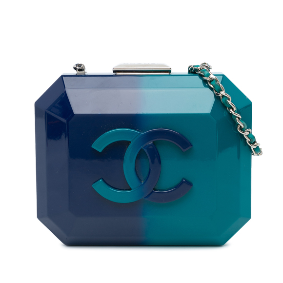 Pre-Loved Chanel CC Ombre Acrylic Clutch on Chain - Picture 1 of 10
